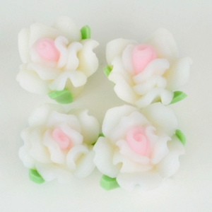軟陶薔薇花(白)