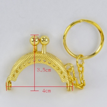 4cm口金+鑰匙圈-金色
