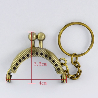 4cm口金+鑰匙圈-青銅
