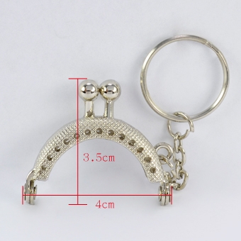 4cm口金+鑰匙圈-鐵色