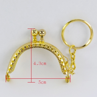 5cm口金+鑰匙圈-金色