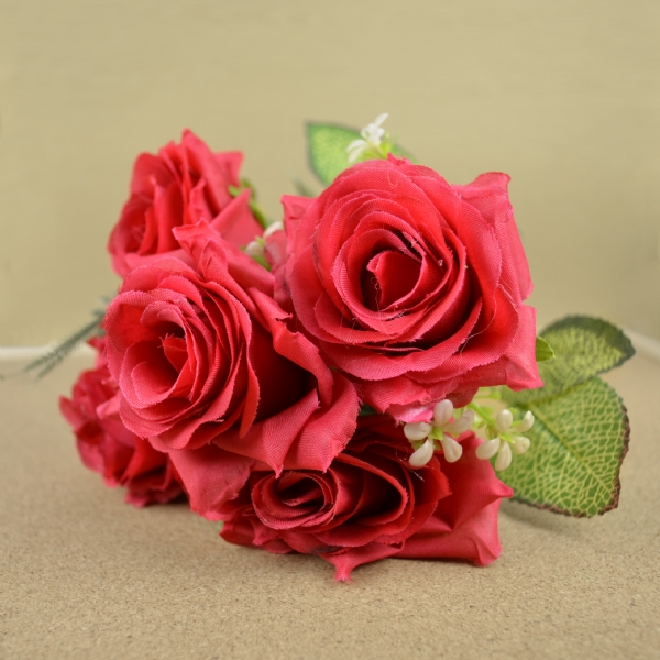 婚佈花-布玫瑰5朵(紅)