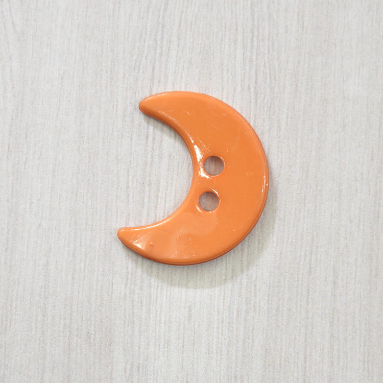 塑料鈕釦-月亮-橘