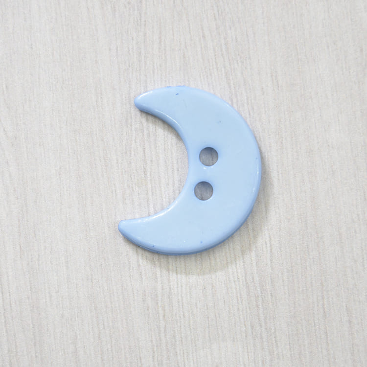 塑料鈕釦-月亮-藍