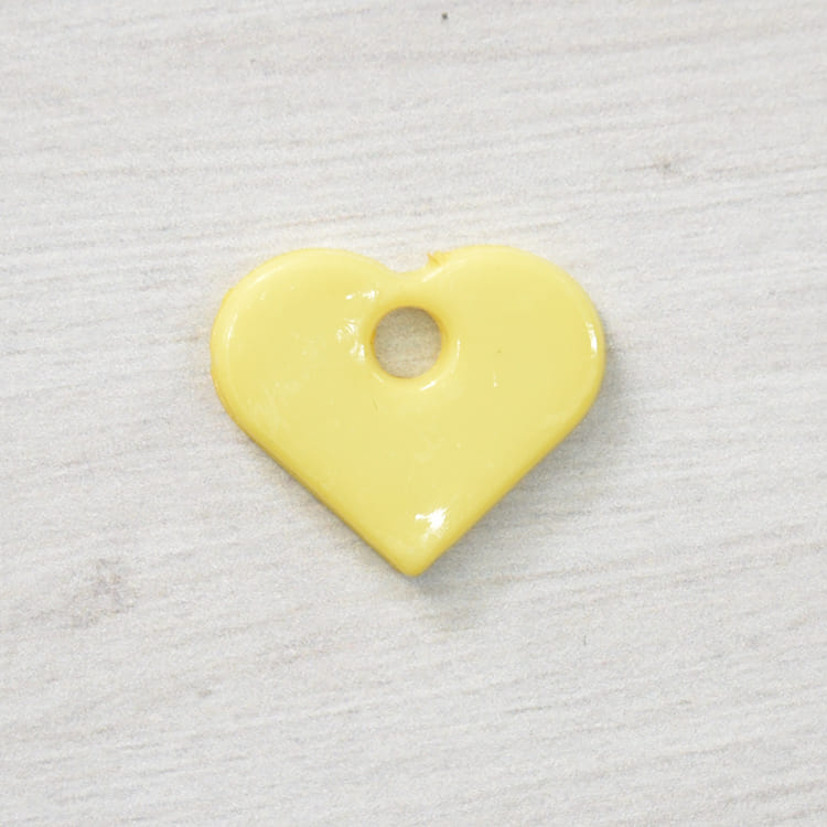 塑料鈕釦-愛心-黃
