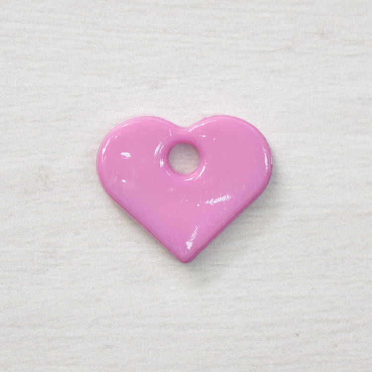 塑料鈕釦-愛心-粉紅