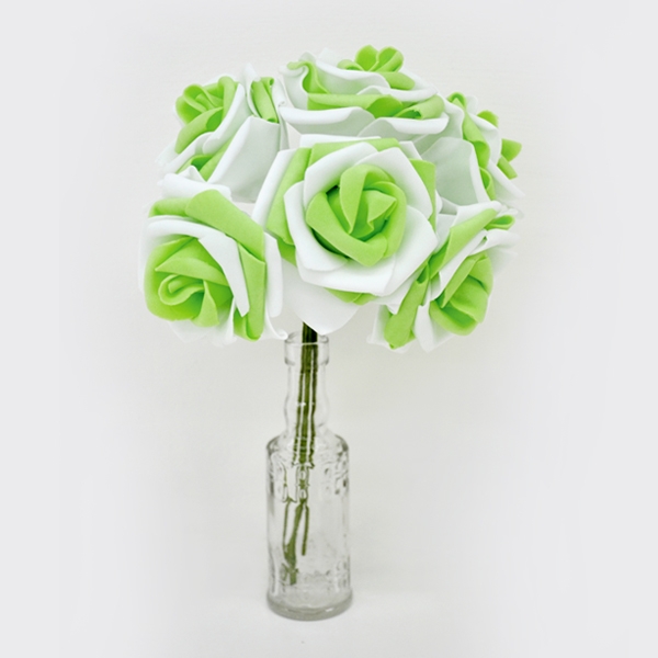 婚佈花-卷邊玫瑰(綠)