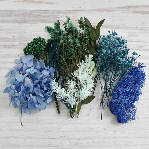 天然乾燥花盒-藍